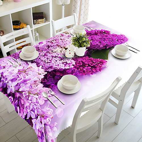 

3D Tablecloth Flowers Pattern Dustproof Table Cover for Home Restaurant Household Decoration