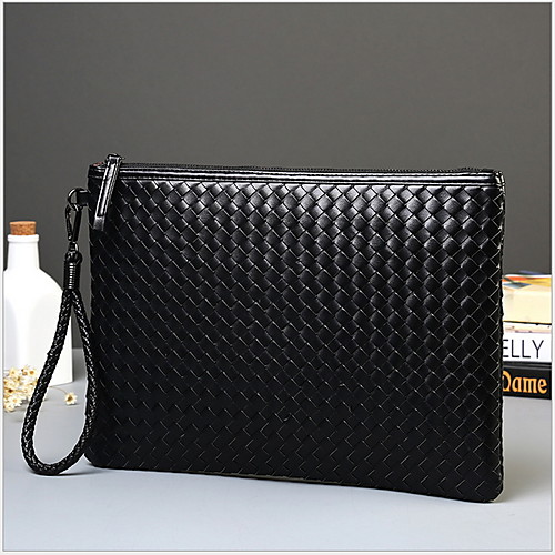 

Men's Zipper PU(Polyurethane) / PU Clutch Solid Color Black