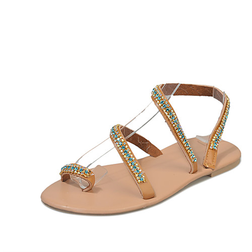 

Women's Sandals 2020 Flat Heel Open Toe PU Classic / Minimalism Spring & Fall / Spring & Summer Brown