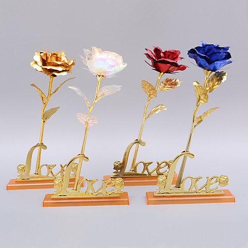 

24k Gold foil Rose With Base Birthday Valentine's Day Valentine's Day Gift Single Flower