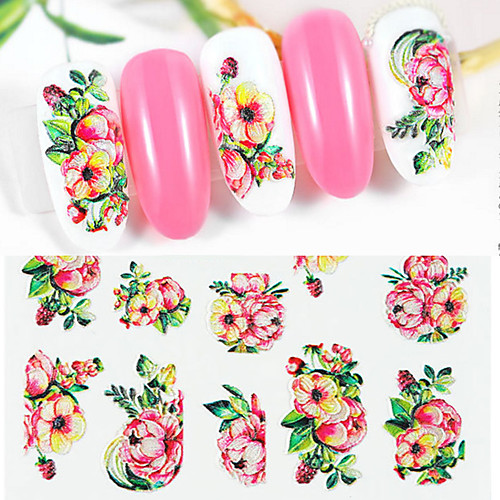 

Environmental 5D Nail Sticker European Style Retro Flower Emboss Nail Art Sticker 1 PCS