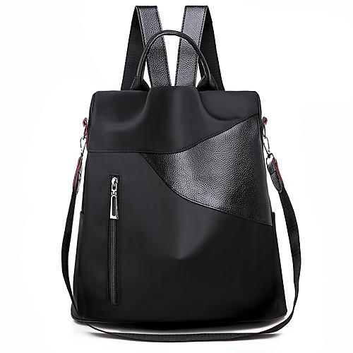 

Lightweight Oxford Zipper Commuter Backpack Geometric Daily Black / Red / Khaki / Fall & Winter