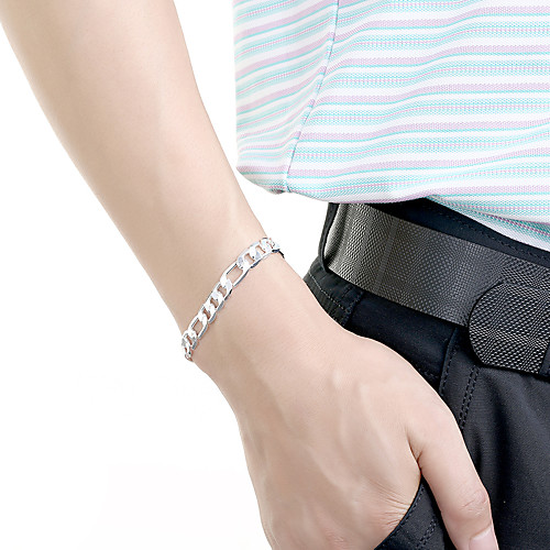 

Men's Chain Bracelet Cut Out Precious Basic Fashion Brass Bracelet Jewelry Gold / Silver For Daily Work / Silver Plated / Gold Plated