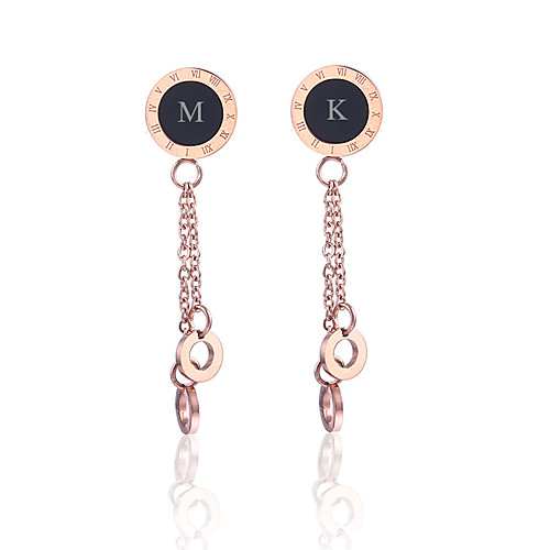 

Personalized Customized Earrings Stainless Steel Classic Engraved Gift Festival 2 PCS Rose Gold