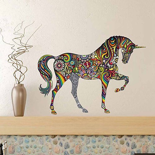 

Self-Adhesive Waterproof Living Room Sofa And Home Background Wall Sticker For Color Horse Wall Of Decorative Wall Stickers - Plane Wall Stickers Animals Kids Room / Nursery