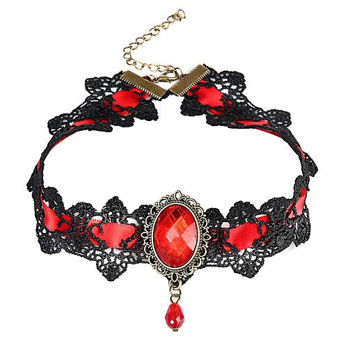 

Women's Necklace Pear Cut Pear Gothic Resin Chrome Red 40 cm Necklace Jewelry 1pc For Holiday Club