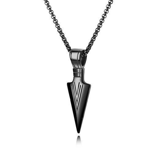 

Men's Pendant Necklace Engraved Arrow Ancient Egypt Titanium Steel Gold Silver Black 60 cm Necklace Jewelry 1pc For Gift School Street Club Promise