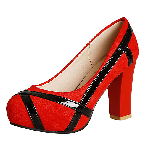 

Women's Heels Chunky Heel Microfiber Spring / Spring & Summer White / Black / Red