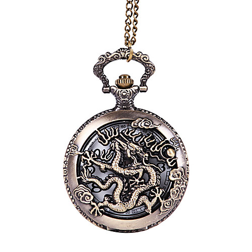 

Men's Pocket Watch Quartz Black Hollow Engraving Creative Casual Watch Analog Casual Skeleton - Brown