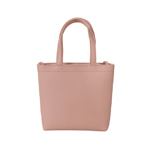 

Women's Polyester / PU Top Handle Bag Solid Color Blushing Pink / Red / Blue