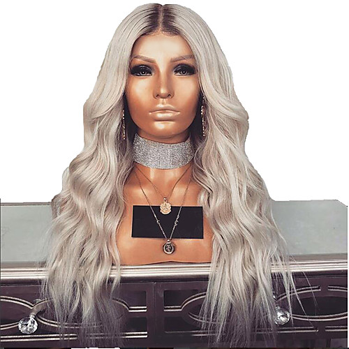 

Synthetic Wig Body Wave Layered Haircut Wig Very Long Grey Synthetic Hair 62~66 inch Women's New Arrival Dark Gray