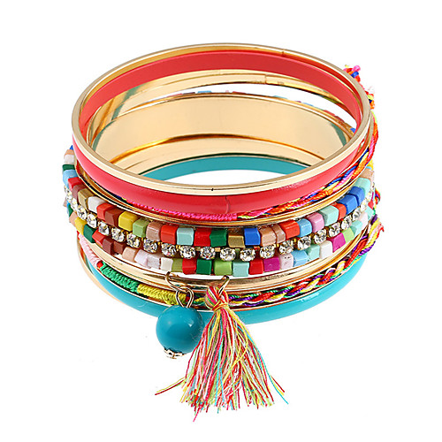 

9pcs Women's Hollow Rainbow Elegant Gothic Africa Stainless Steel Bracelet Jewelry Rainbow For Wedding Gift Street
