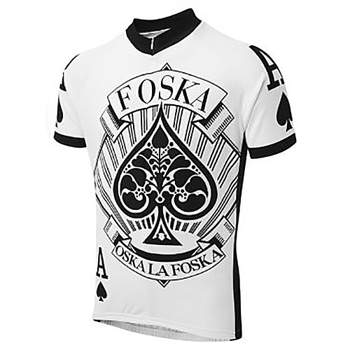 

21Grams Poker Men's Short Sleeve Cycling Jersey - Black / White Bike Jersey Top Breathable Moisture Wicking Quick Dry Sports Terylene Mountain Bike MTB Road Bike Cycling Clothing Apparel / Race Fit