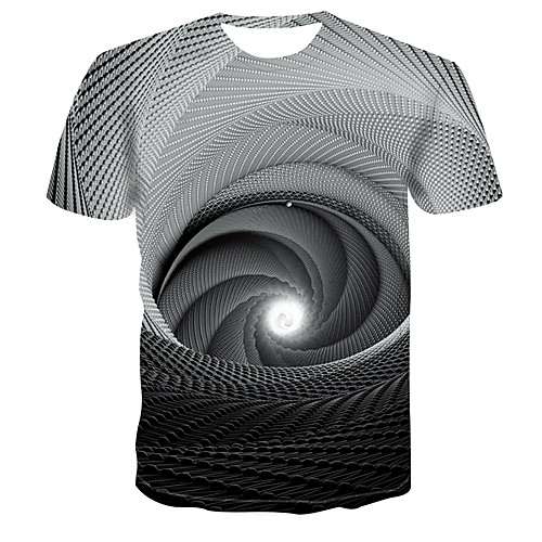 

Men's Daily Wear Basic Plus Size T-shirt - Color Block Round Neck Black / Short Sleeve