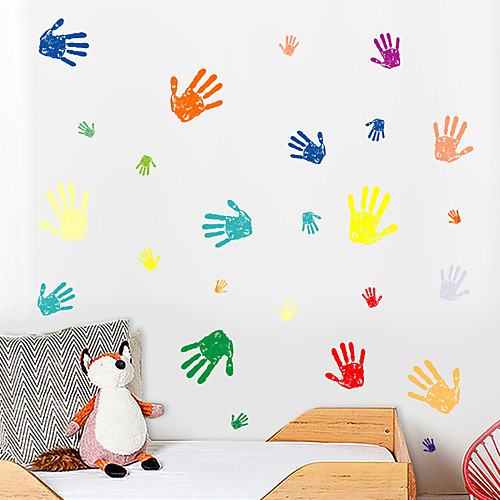 

Creative diy цветной отпечаток ладони для детской спальни гостиной детский сад и самоклеющиеся обои наклейки декоративные наклейки на стену - плоские стикеры стены формы / натюрморт детская комната /