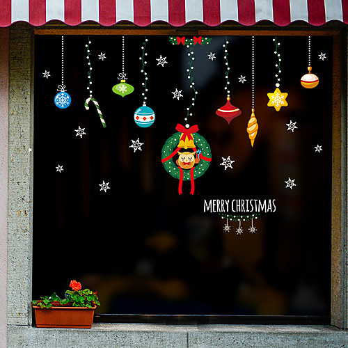 

Christmas Decorations Window Film &amp Stickers Decoration Animal / Patterned Holiday / Character / Geometric PVC(PolyVinyl Chloride) Window Sticker