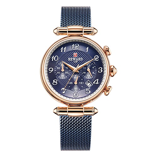 

Women's Quartz Watches Casual Fashion Black Blue Gold Stainless Steel Chinese Quartz Rose Gold Purple Gold Calendar / date / day Creative Three Time Zones 1 pc Analog