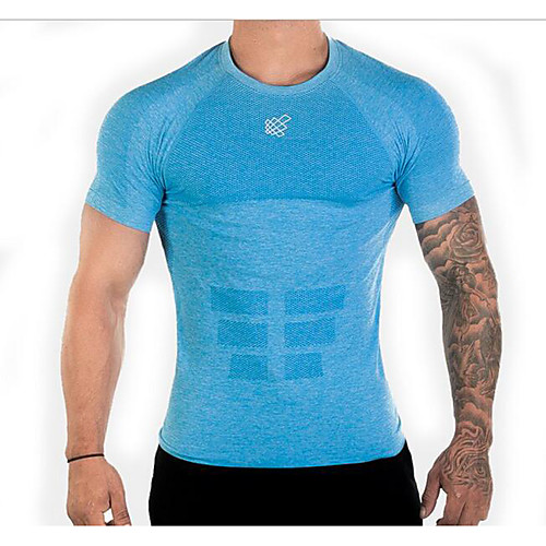 

Men's Workout Shirt Hiking Tee shirt Running Exercise & Fitness Cycling / Bike Quick Dry Fast Dry Moisture Permeability Sportswear Tee / T-shirt Top Activewear