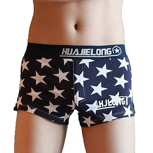 

Men's Print / Basic Boxers Underwear / Briefs Underwear Mid Waist Purple Red Blue M L XL