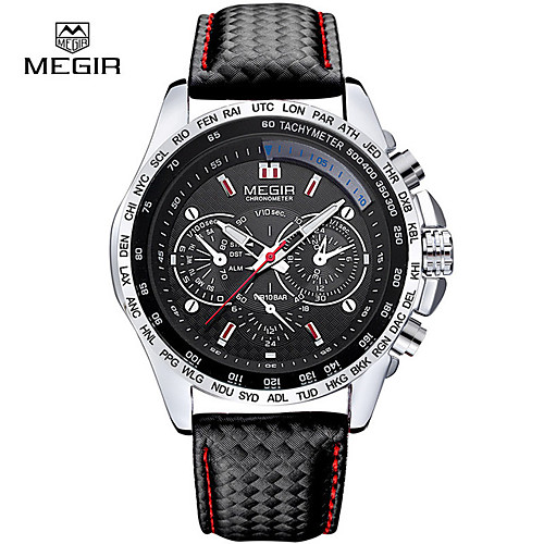 

megir мужские кварцевые часы роскошные кожаные спортивные наручные часы дата часы кварцевые часы