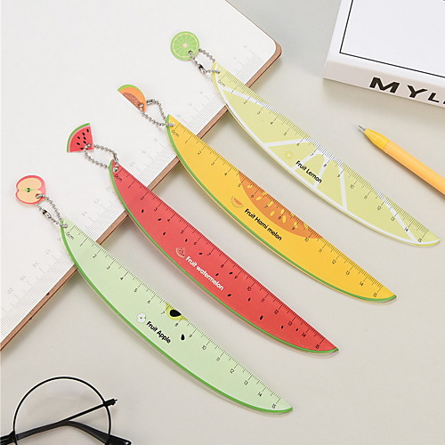 

Cute Watermelon Dragon Plastic Fruit Shape Rulers Creative 15cm Kids Student School Stationery Ruler Gift Supplies