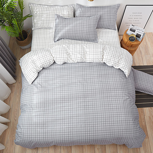 

Duvet Cover Sets 4 Piece Bamboo Fiber Geometric Rainbow Printed Contemporary