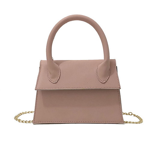 

Women's Chain PU(Polyurethane) / PU Top Handle Bag Solid Color Blushing Pink / Yellow / Green