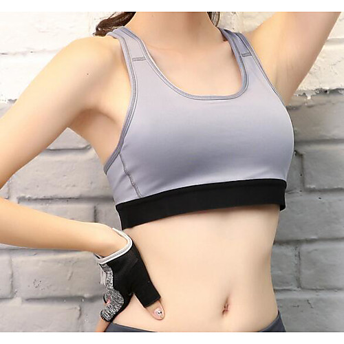 

Women's Sports Bra Top Sports Bra Lightweight Breathable Quick Dry Padded Light Support for Fitness Jogging Gym Workout Fashion Grey