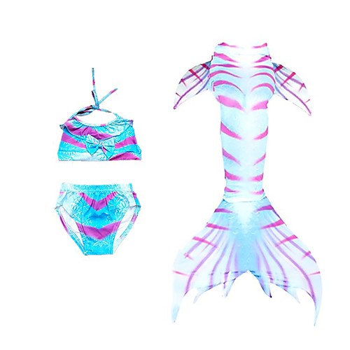 

Girls' Mermaid Tail Swimwear Sleeveless 3-Piece - Swimming Diving Patchwork Summer / Micro-elastic / Kid's