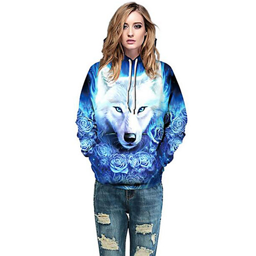 

Women's Casual / Active Slim Hoodie - 3D Blue S
