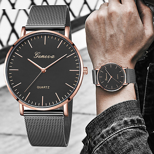 

Men's Steel Band Watches Quartz Formal Style Modern Style Black / Silver / Gold 30 m Chronograph Luminous New Design Analog Casual Minimalist - Rose Gold black / gold Black / Rose Gold Two Years