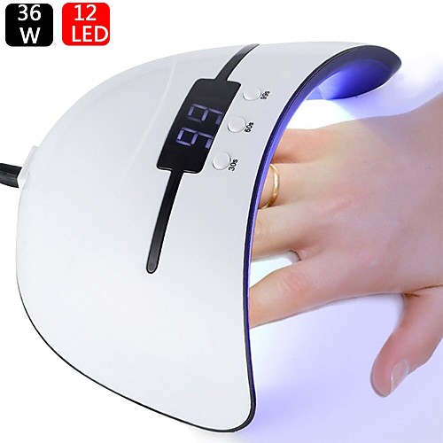 

36 Вт светодиодные / ультрафиолетовые лампы для ногтей для маникюра ЖК-дисплей сушилка для ногтей гель-лак лампа автоматический датчик с таймером ногтей инструменты