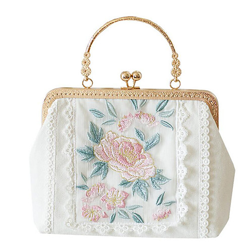 

Women's Embroidery / Lace Polyester Evening Bag Solid Color White / Fall & Winter