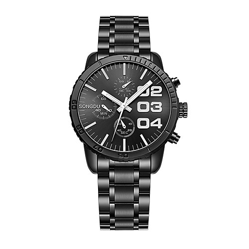 

Men's Steel Band Watches Quartz Stainless Steel 30 m Water Resistant / Waterproof Casual Watch Analog Casual Fashion - Silver / Black One Year Battery Life