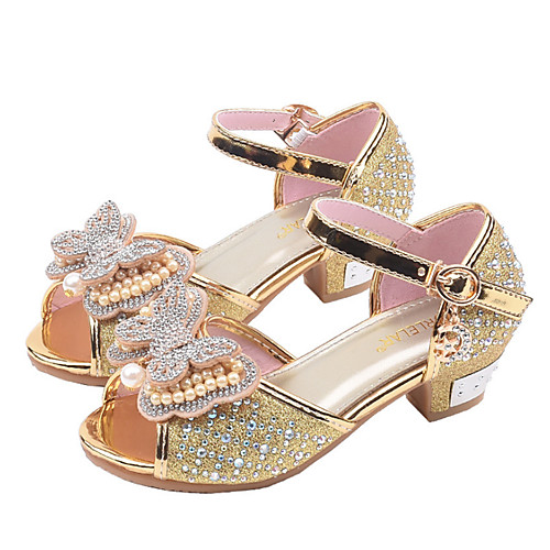 

Girls' Flower Girl Shoes Faux Leather Sandals Little Kids(4-7ys) / Big Kids(7years ) Bowknot Gold / Silver / Pink Spring / Summer / Peep Toe / Party & Evening / Rubber