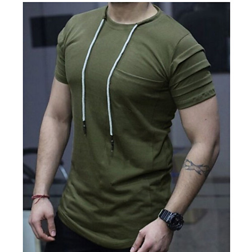 

Men's Daily Sports T-shirt - Solid Colored Army Green