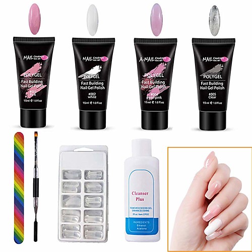 

Nail Kit Womdee 107 PCS Professional Polygel Starter Kit Nail Extension Builder Set Including Poy Gel Nail Mold Nail Brush Nail Polish Slip Solution for Starter
