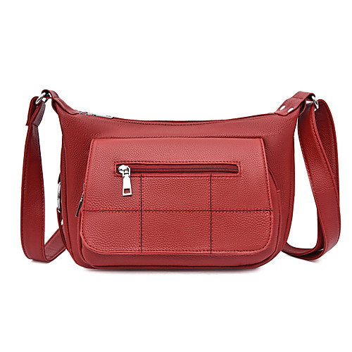 

Women's Zipper PU Crossbody Bag Solid Color Black / Brown / Blushing Pink
