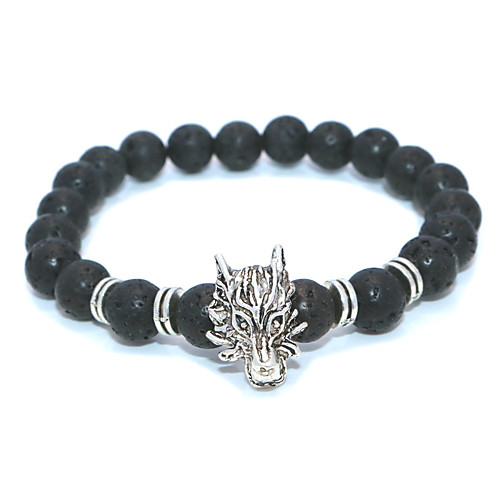 

Men's Women's Bead Bracelet Classic Dragons Casual / Sporty Ethnic Stone Bracelet Jewelry White For Daily Street