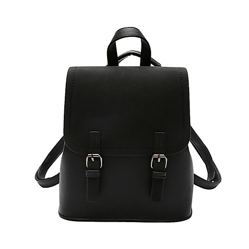 

Large Capacity PU Zipper Commuter Backpack Solid Color Daily Blushing Pink / Khaki / Blue