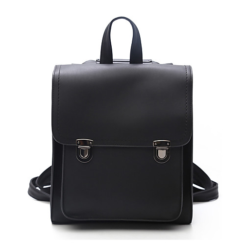 

Large Capacity Polyester PU Zipper Commuter Backpack Solid Color Daily Brown / Black / Gray