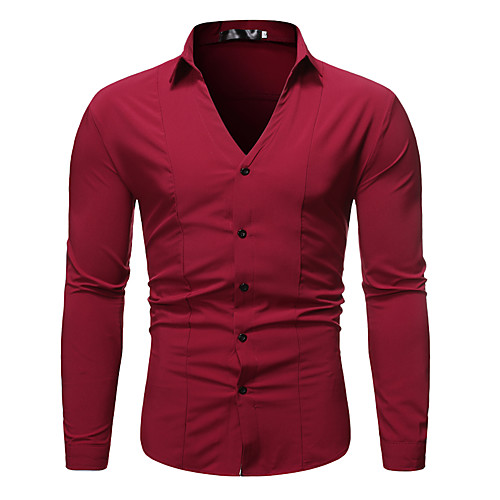 

Men's Daily Work Basic Shirt - Solid Colored Black