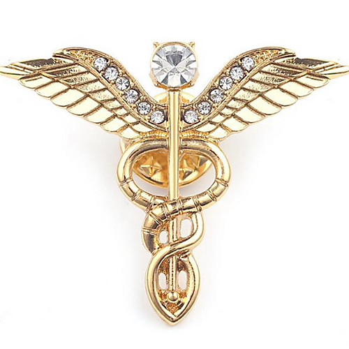 

Men's Brooches Sculpture Angel Wings Stylish European Brooch Jewelry Gold Silver For Daily
