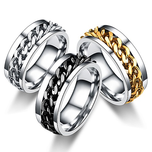 

Men's Women's Band Ring Ring Tail Ring 1pc Black Silver Blue Stainless Steel Circular Vintage Basic Fashion Gift Jewelry