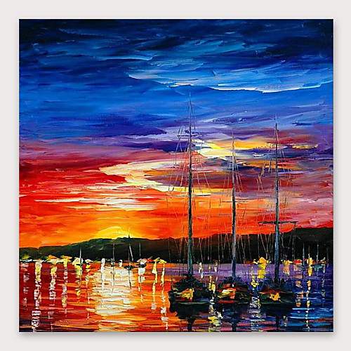 

Oil Painting Hand Painted - Abstract Modern Stretched Canvas