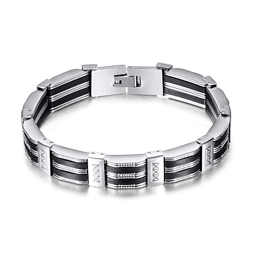 

Men's Wide Bangle Retro Cross Punk Titanium Steel Bracelet Jewelry Silver / Black For Daily