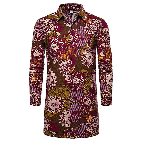 

Men's Daily Basic Shirt - Geometric / Color Block Rainbow