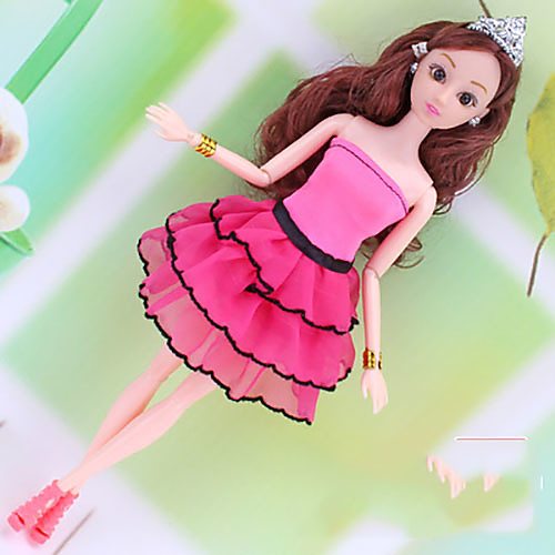 

Doll Dress For Barbiedoll Polka Dot Polyester Dress For Girl's Doll Toy