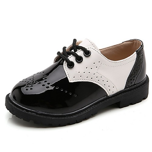 

Мальчики Удобная обувь Полиуретан Туфли на шнуровке Большие дети (7 лет ) Белый / Черный Весна