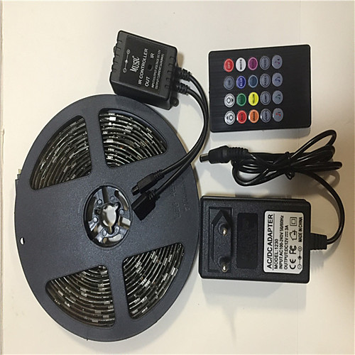 

5m Flexible Tiktok LED Strip Lights / Light Sets / RGB Strip Lights 150 LEDs SMD5050 1 x 12V 3A Adapter / 20-key Music Sound Controller 1 set RGB Creative / Party / Decorative 100-240 V / IP65